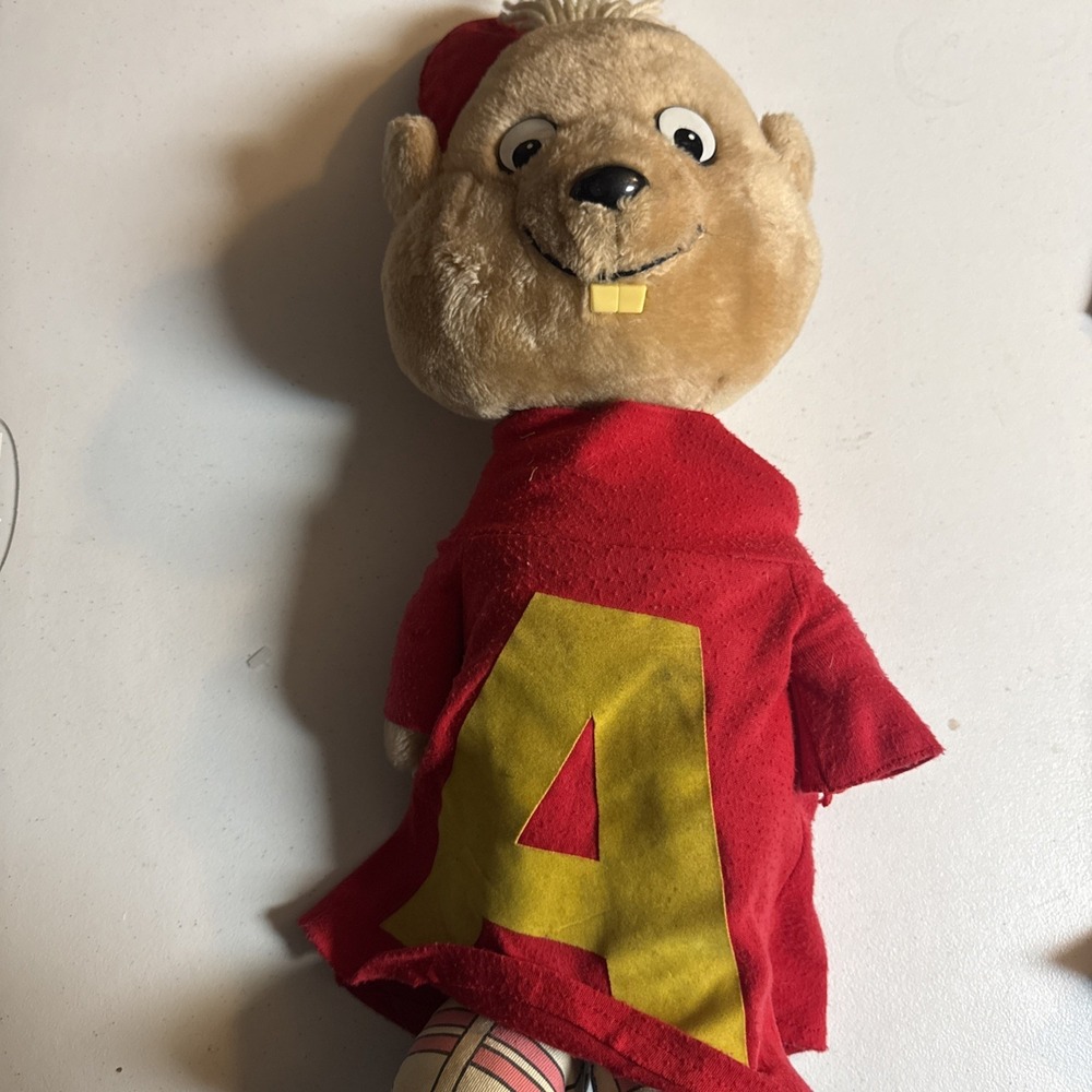 Alvin and the Chipmunks "Simon" 20" Talking Stuffed Toy 1983 Pull String Vintage